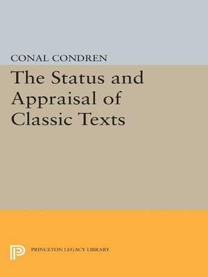 cover image of The Status and Appraisal of Classic Texts